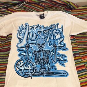 Sale 1/2 priceLost Hills graphic logo double sided T-shirt White and Blue new